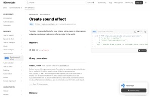 ElevenLabs sound effects API