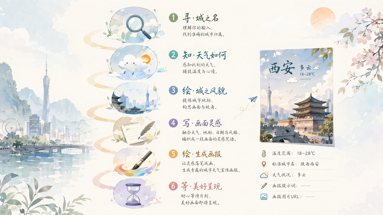 城市天气画报生成