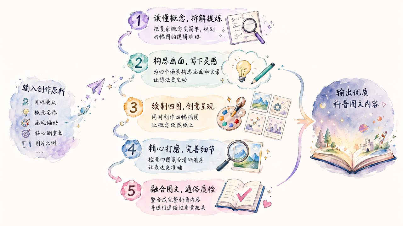 STEM Concept Four-Diagram Explainer Generator icon