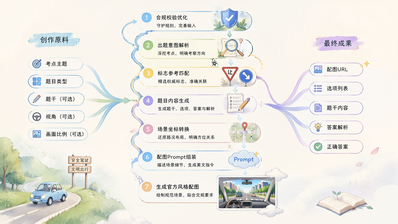 驾考题目与配图生成