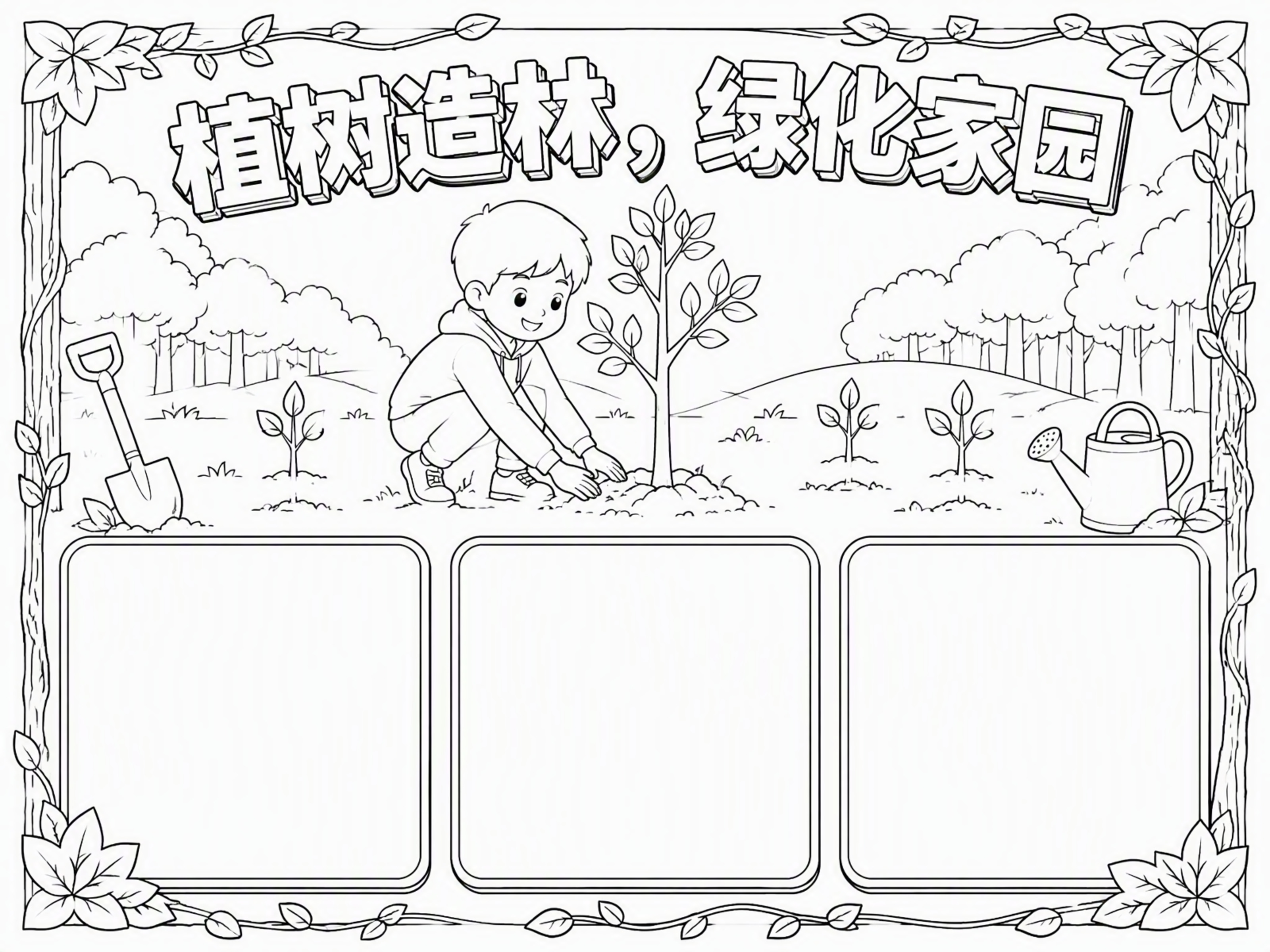 手抄报线稿模板生成 截图 3