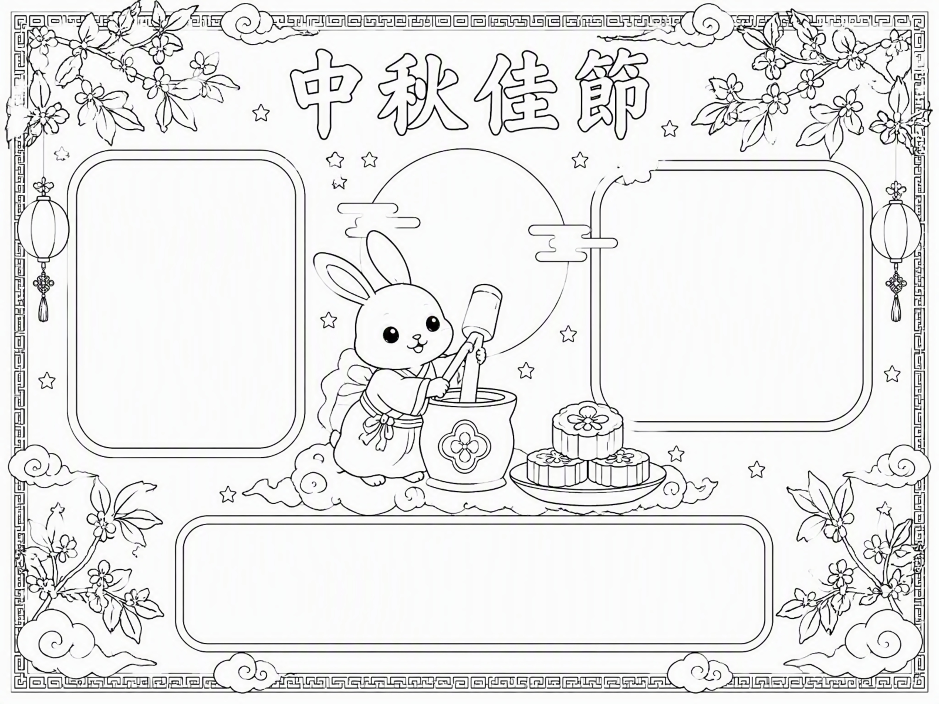 手抄报线稿模板生成 截图 4